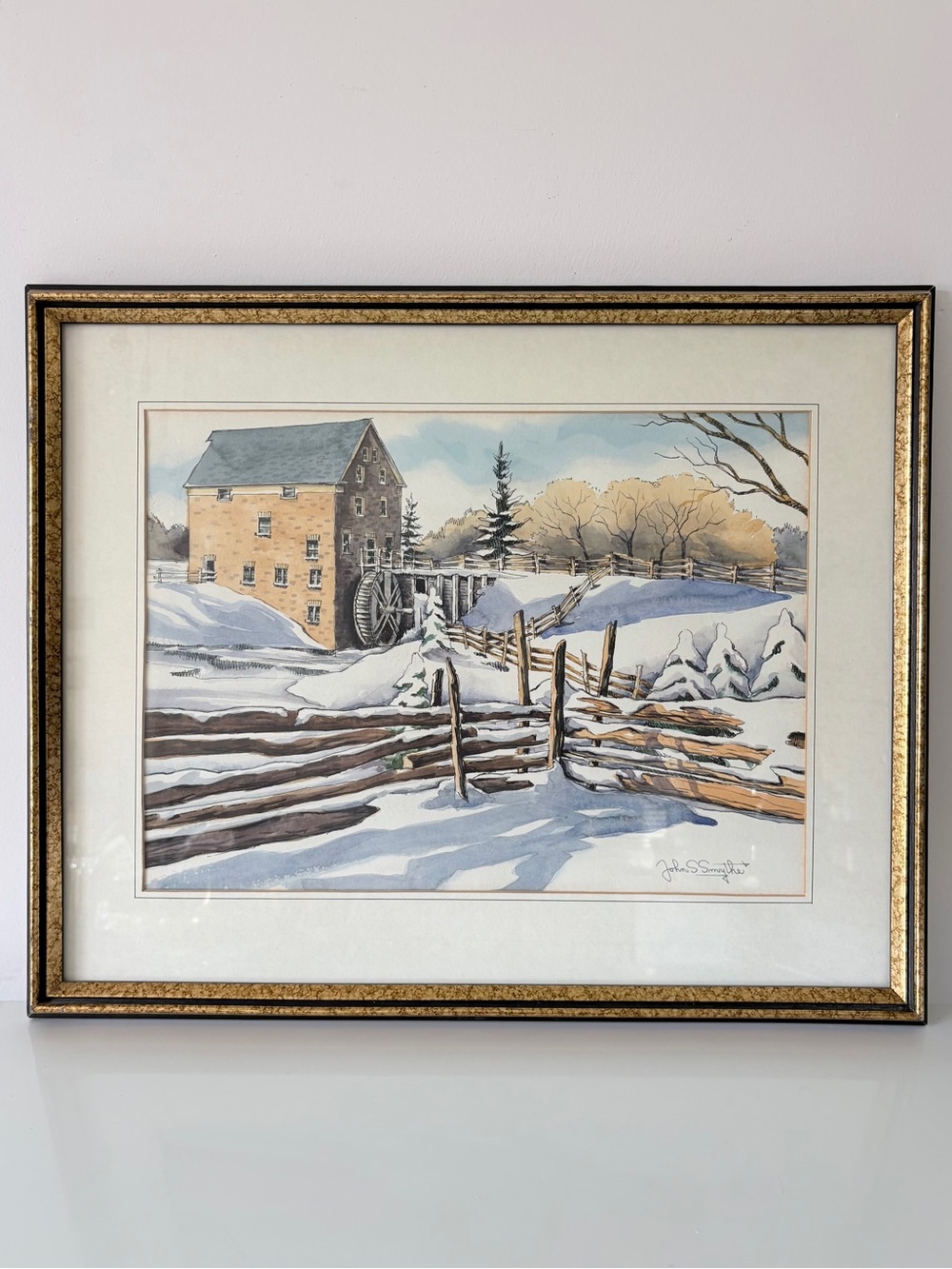 John S Smythe Original Signed & Titled Watercolor Painting Roblin’s Mill Toronto